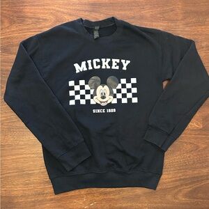Black Mickey Graphic Crew Sweatshirt